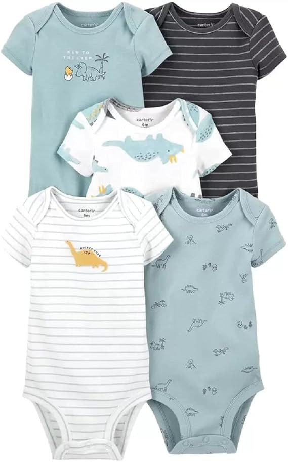 Carter's 5-Pack Dinosaur Short-Sleeve Bodysuits | Amazon (US)