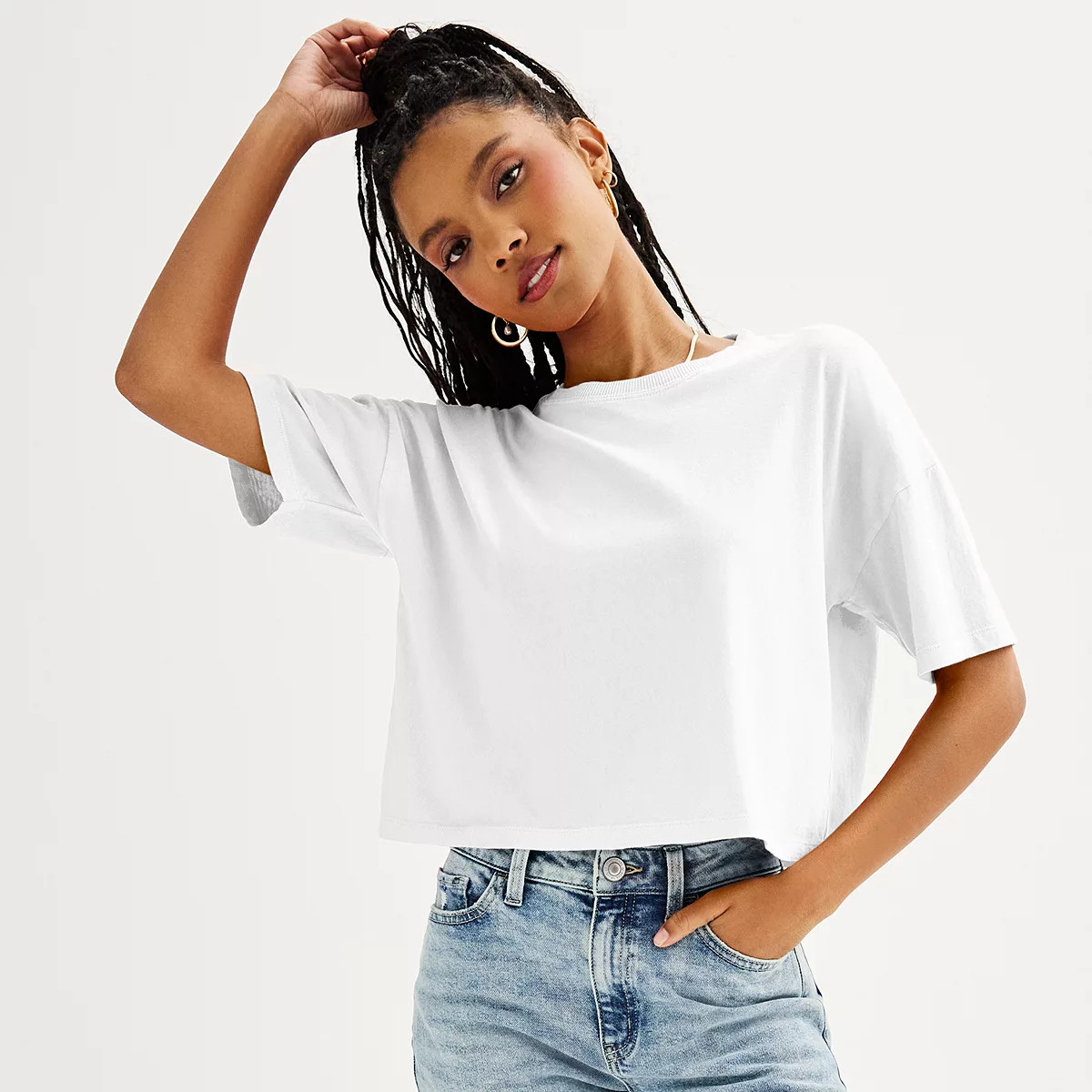 Juniors' SO® Solid Cropped Boxy Tee | Kohl's