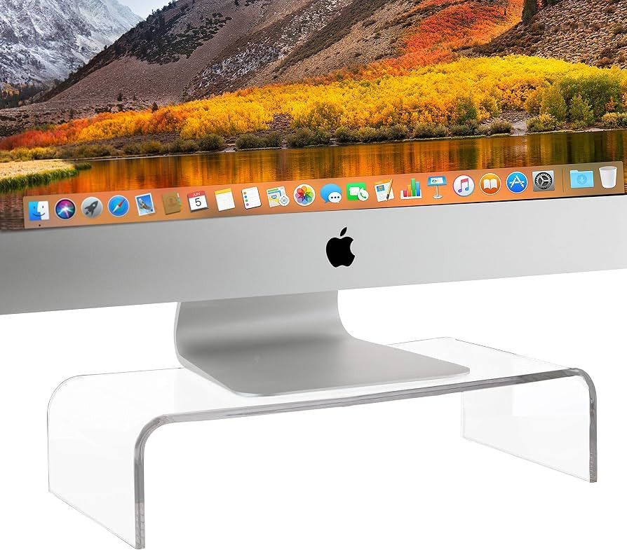 Homeries Acrylic Monitor Stand (3.7 Inches High) | Universal Computer Riser for Home, Office, Bus... | Amazon (US)