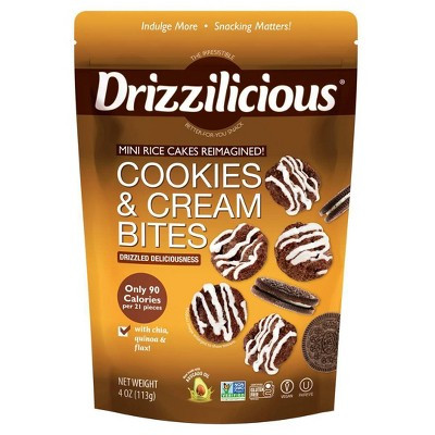 Drizzilicious Cookies & Cream Drizzled Mini Rice Cake - 4oz | Target