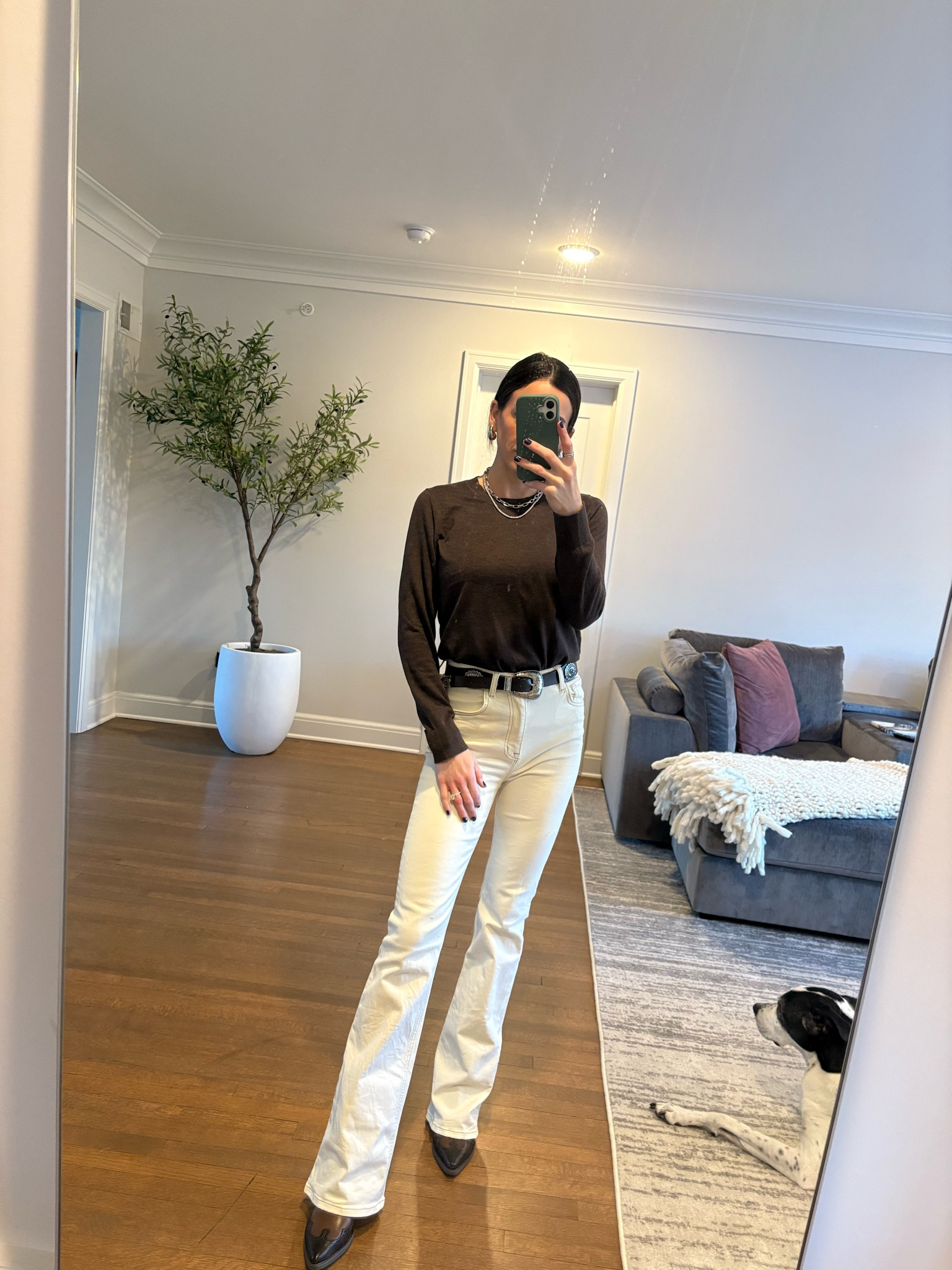 Business casual but make it a tad western. 🤠 Obsessed with all the Quince cashmere sweaters, especially in this winter cold!

#LTKFindsUnder100 #LTKStyleTip #LTKShoeCrush