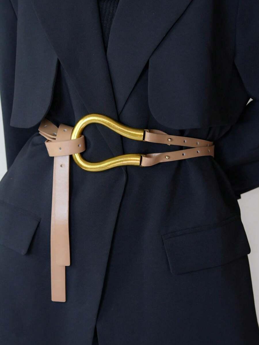 1pc Women's Suit Waist Belt, Versatile Broad Horse Buckle Decor Dress Waist Belt | SHEIN