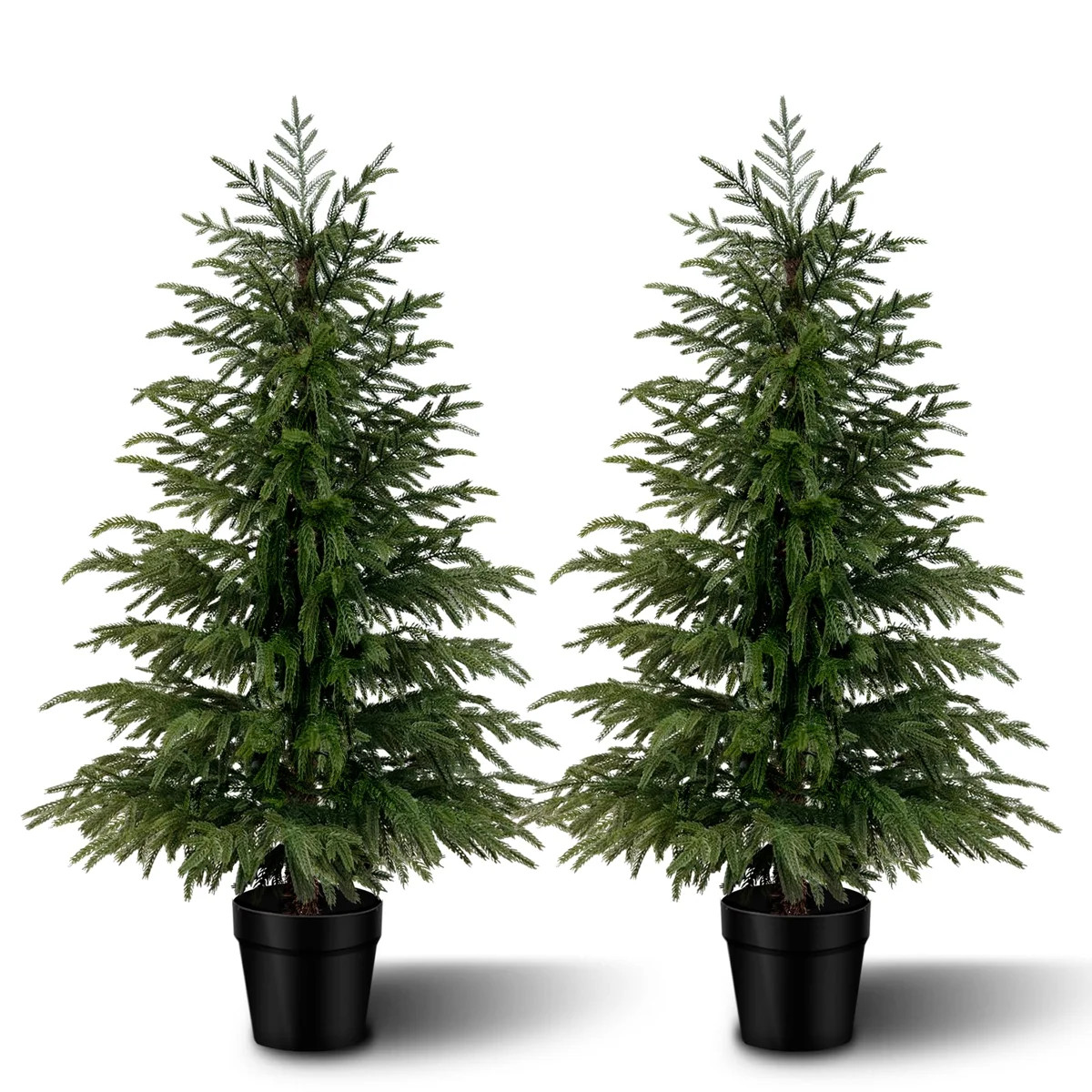 Artificial Norfolk Pine Christmas Tree With Natural Look\uff08Set Of 2\uff09 (Set of 2) | Wayfair North America