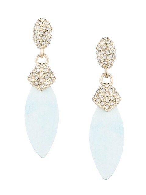 Tilia Crystal Pavé & Aqua Horn Drop Earrings | Saks Fifth Avenue