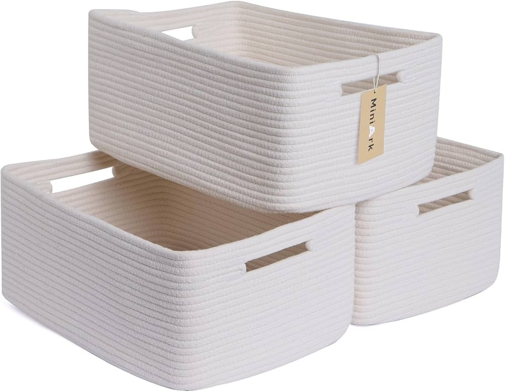 Large Storage Baskets for Shelves, Closet Organizers and Storage Bins for Clothes Blanket Towels,... | Amazon (US)