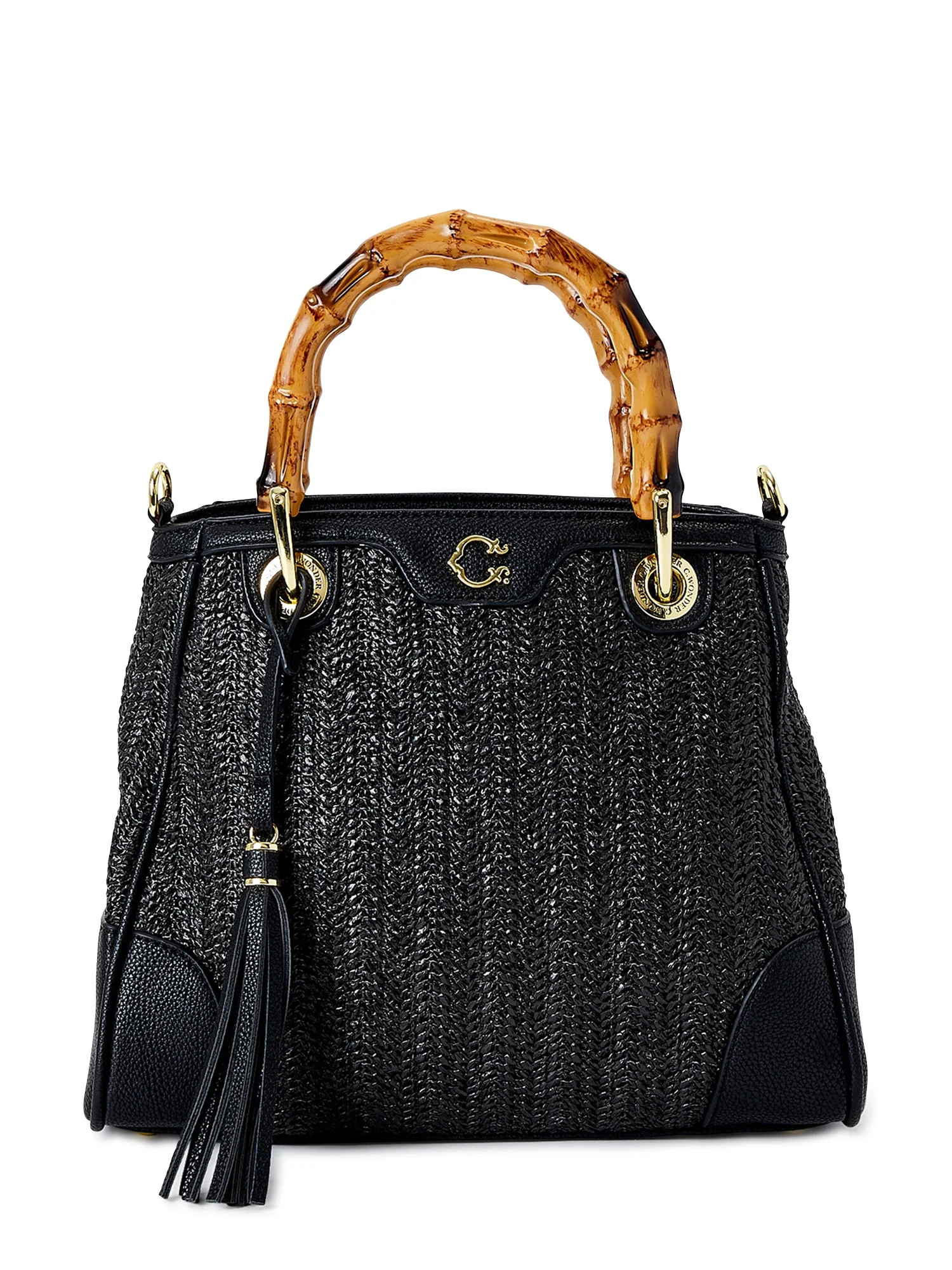 C. Wonder Women’s Skye Satchel Bag with Bamboo-Look Handle - Walmart.com | Walmart (US)