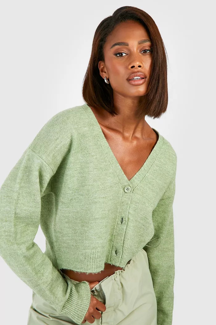 Soft Knit Fine Gauge Crop Cardidan | Boohoo.com (UK & IE)