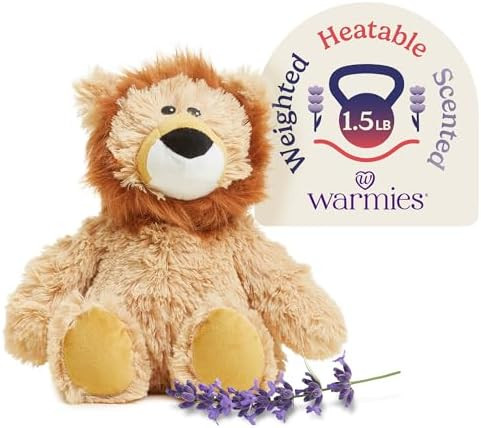 warmies Microwavable & Weighted Stuffed Animals, Lion - Heated Stuffed Animal Plushie for Warmth ... | Amazon (US)