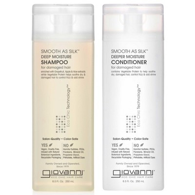 Giovanni SMOOTH AS SILK Deep Moisture Shampoo & Conditioner (8.5 oz) Duo Set Kit for Damaged Hair | Target