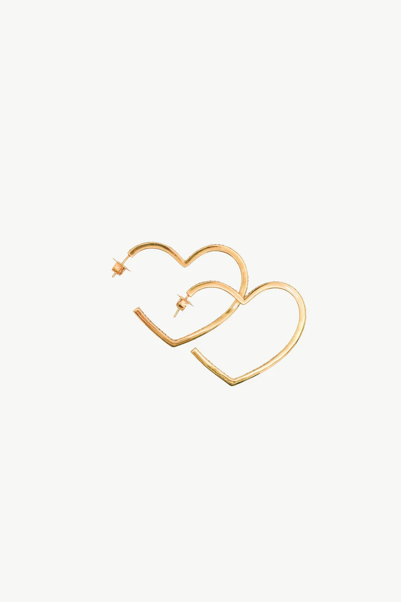 Pave Diamond Heart Hoops | Harvest Jewels