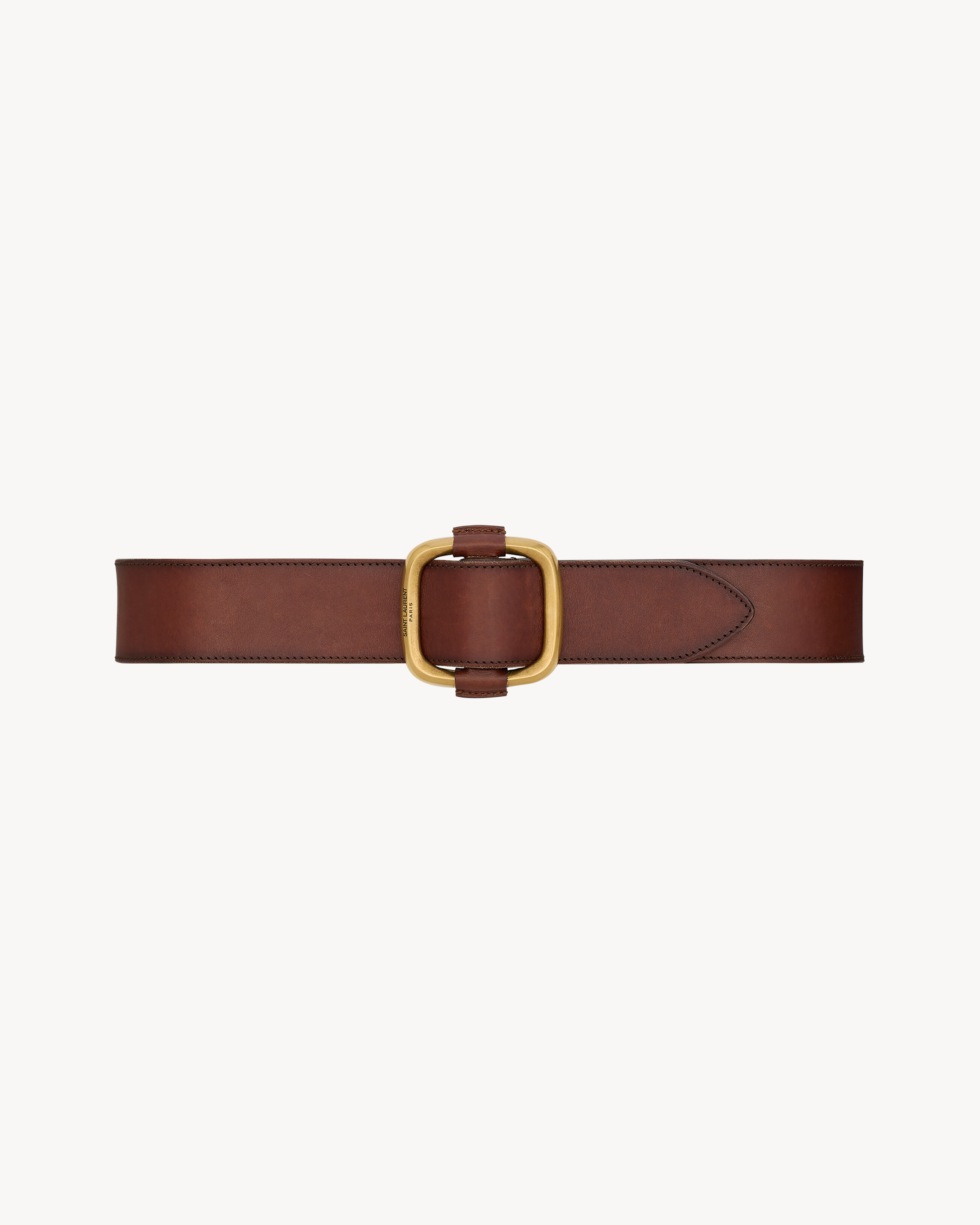 oval wide belt in leather | Saint Laurent Inc. (Global)