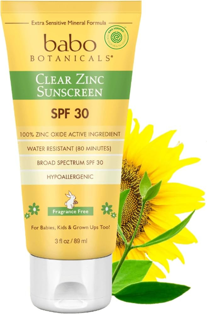 Babo Botanicals Zinc Sunscreen Lotion SPF 30 with 100% Mineral Actives, Non-Greasy, Water-Resista... | Amazon (US)