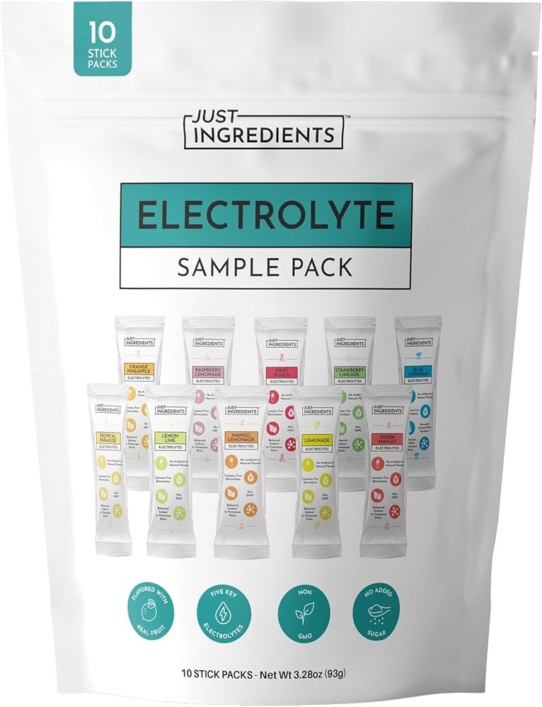 JUST INGREDIENTS Electrolyte Sample Pack – 10 Stick Variety | Hydration Powder Packets | Real F... | Amazon (US)