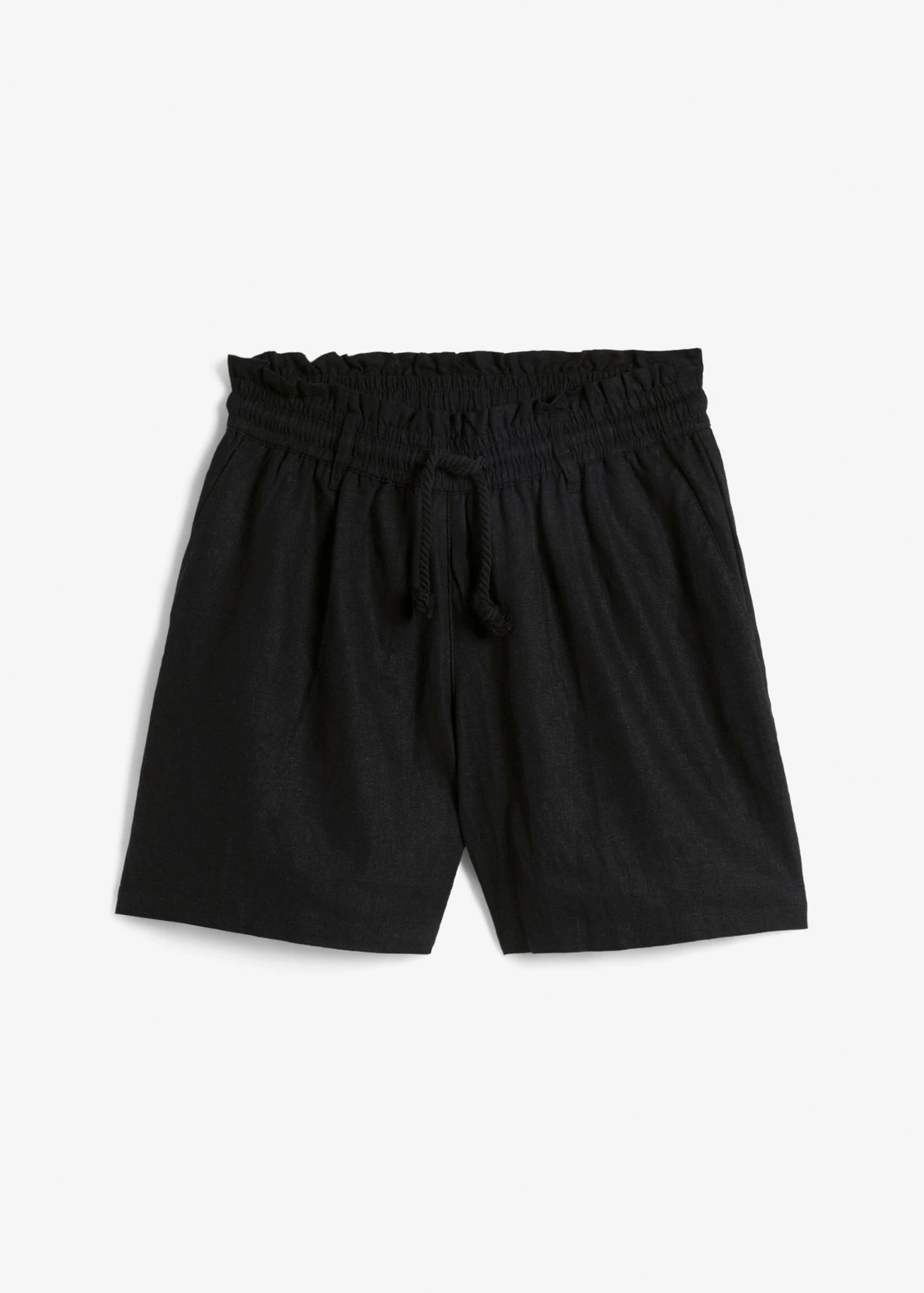 Paperbag short met linnen zwart | Bonprix NL (Influencer)
