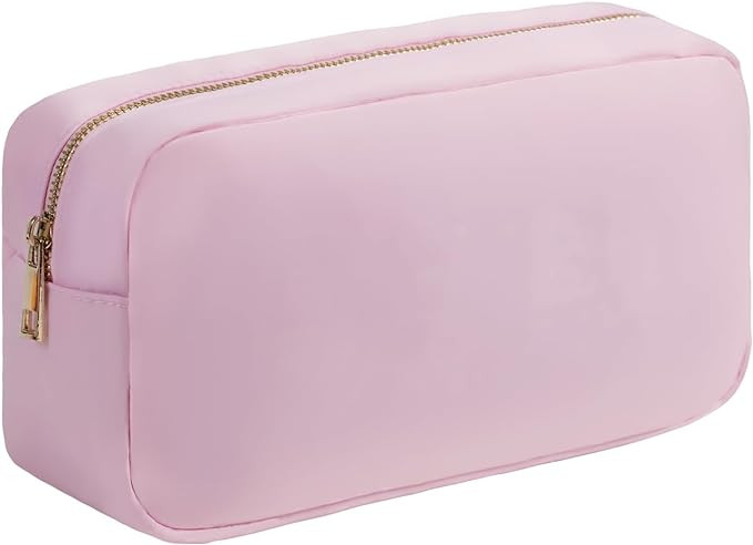 Toiletry Bag for Travelling Women Pink Makeup Bag Organizer Water-resistant Nylon Cosmetic Bag Po... | Amazon (US)