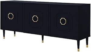 Posh Living Inspired Home Keao 3 Doors Sideboard Buffet in Black | Amazon (US)