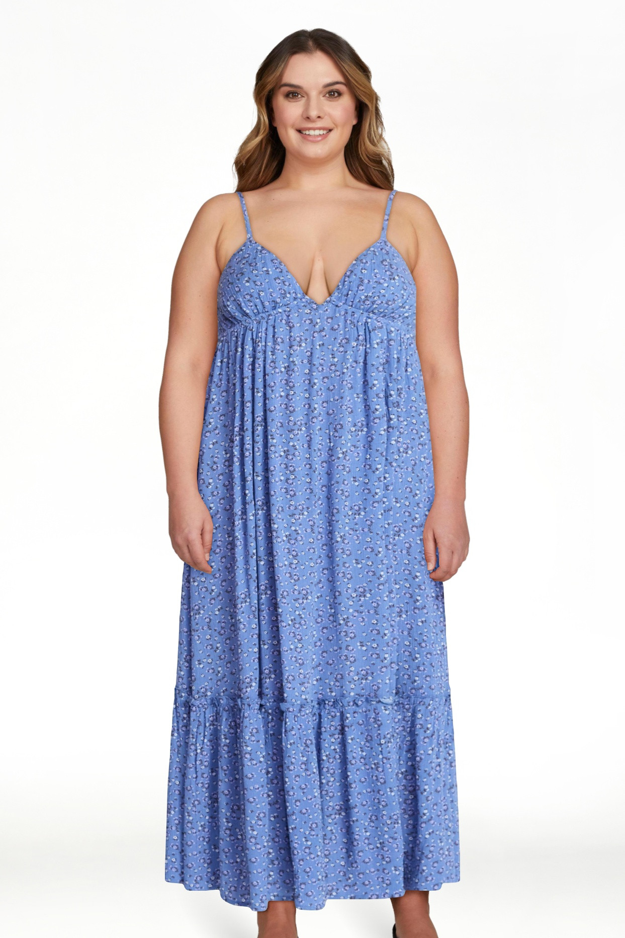 No Boundaries Sleeveless Tiered Maxi Dress, Women's XXS-XXL | Walmart (US)
