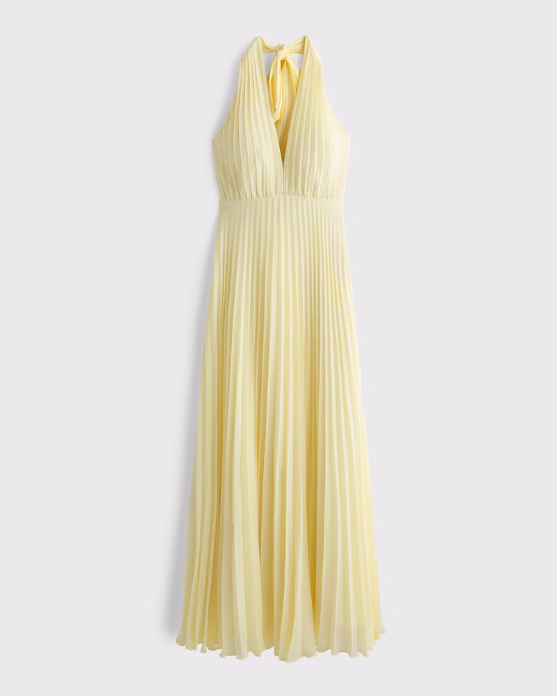 Women's The A&F Giselle Halter Maxi Dress | Women's New Arrivals | Abercrombie.com | Abercrombie & Fitch (UK)