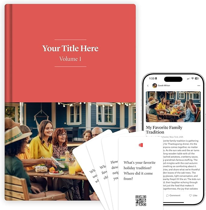 Custom Hardcover Family Memory Keepsake Book + Storied Starter Cards (78 Cards) - Complete Legacy... | Amazon (US)