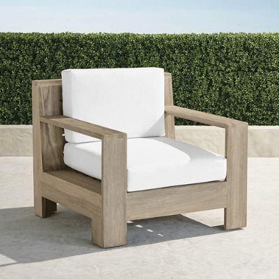 St. Kitts Lounge Chair in Weathered Teak with Cushions | Frontgate