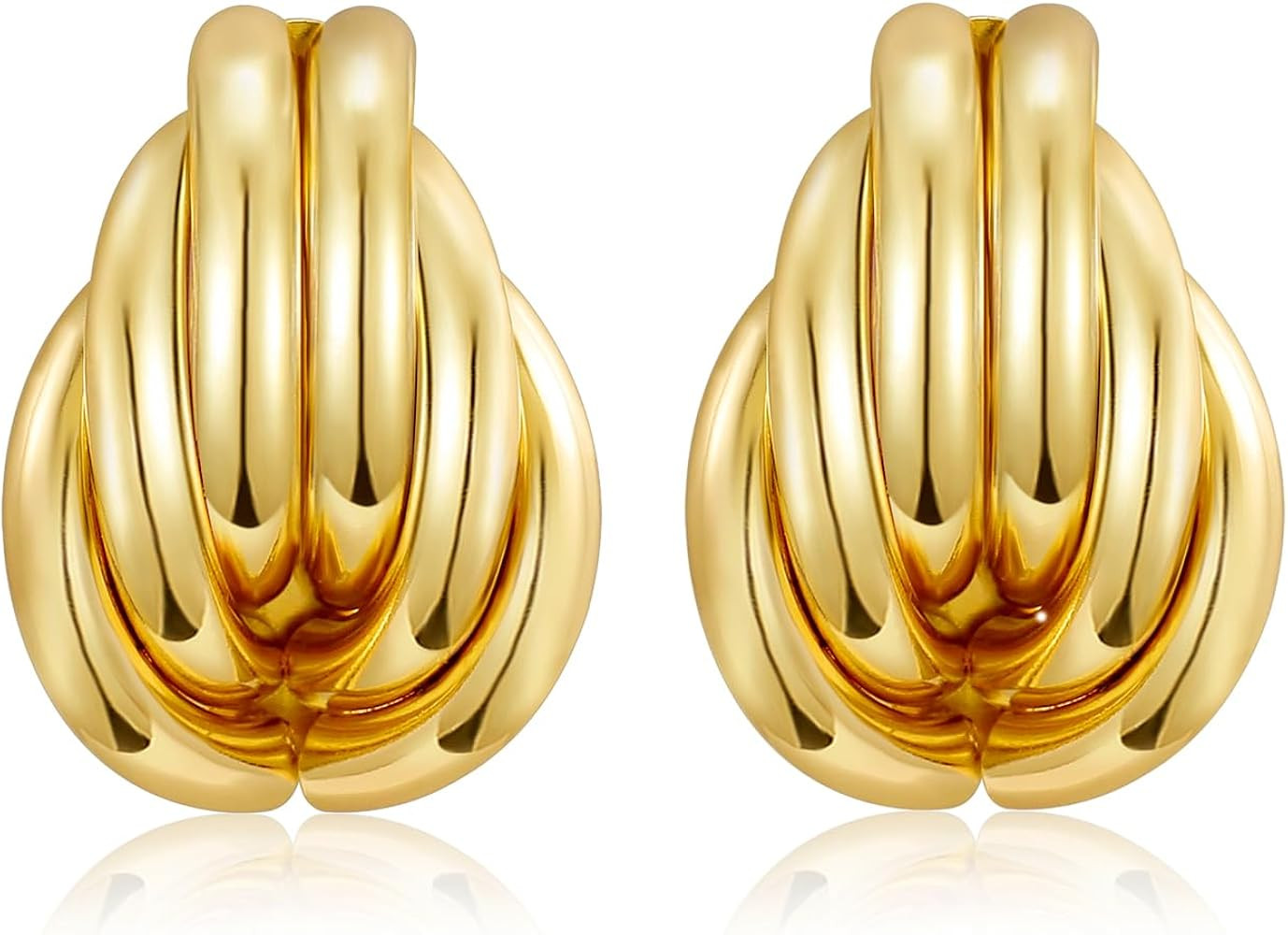 Small Gold Knot Earrings for Women Trendy, 14K Gold Plated Chunky Statement Drop Dangle Earrings,... | Amazon (US)