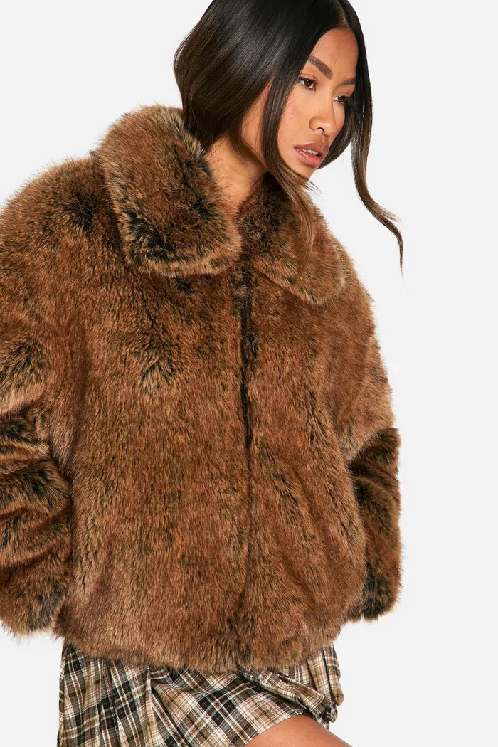 Premium Collared Faux Fur Coat | Boohoo.com (UK & IE)