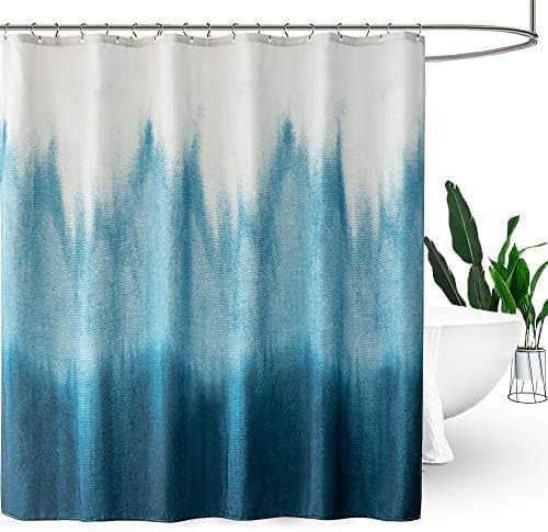 Amazon.com: Varma Shower Curtain Ombre Blue Shower Curtains for Bathroom Waterproof Fabric, Weigh... | Amazon (US)