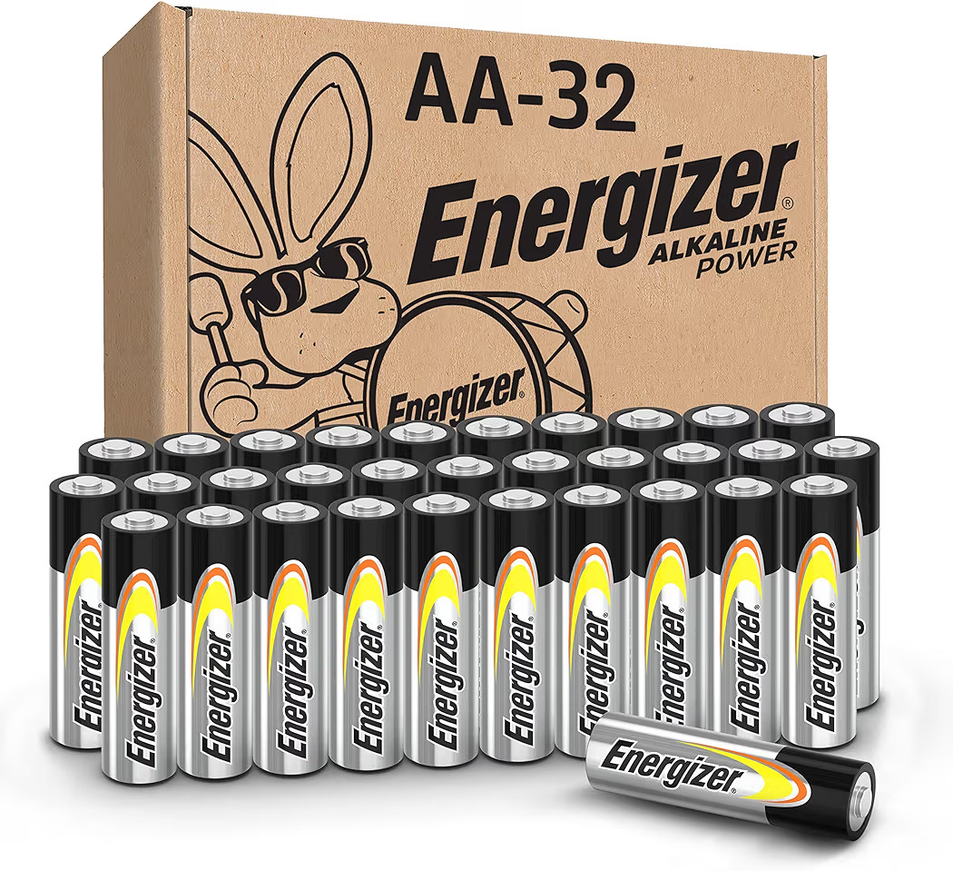 Energizer AA Batteries Alkaline Power, 32 Count Alkaline Double A Battery Pack | Amazon (US)
