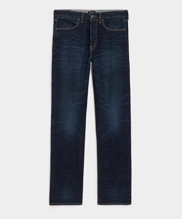Straight Japanese Selvedge Stretch Jean in Worn Indigo | Todd Snyder