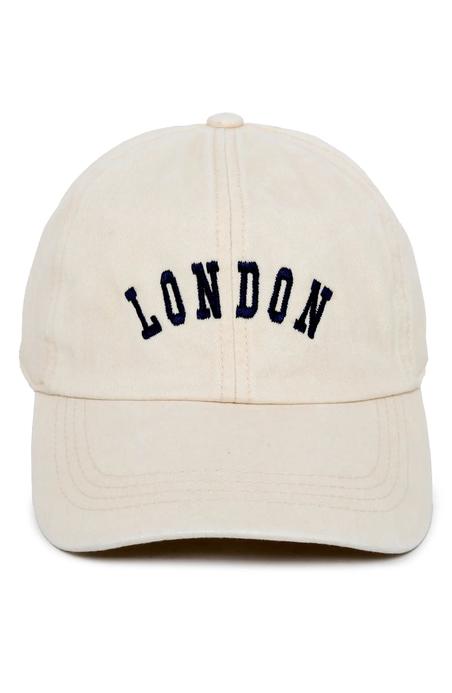 David & Young London Embroidered Cotton Baseball Cap | Nordstromrack | Nordstrom Rack