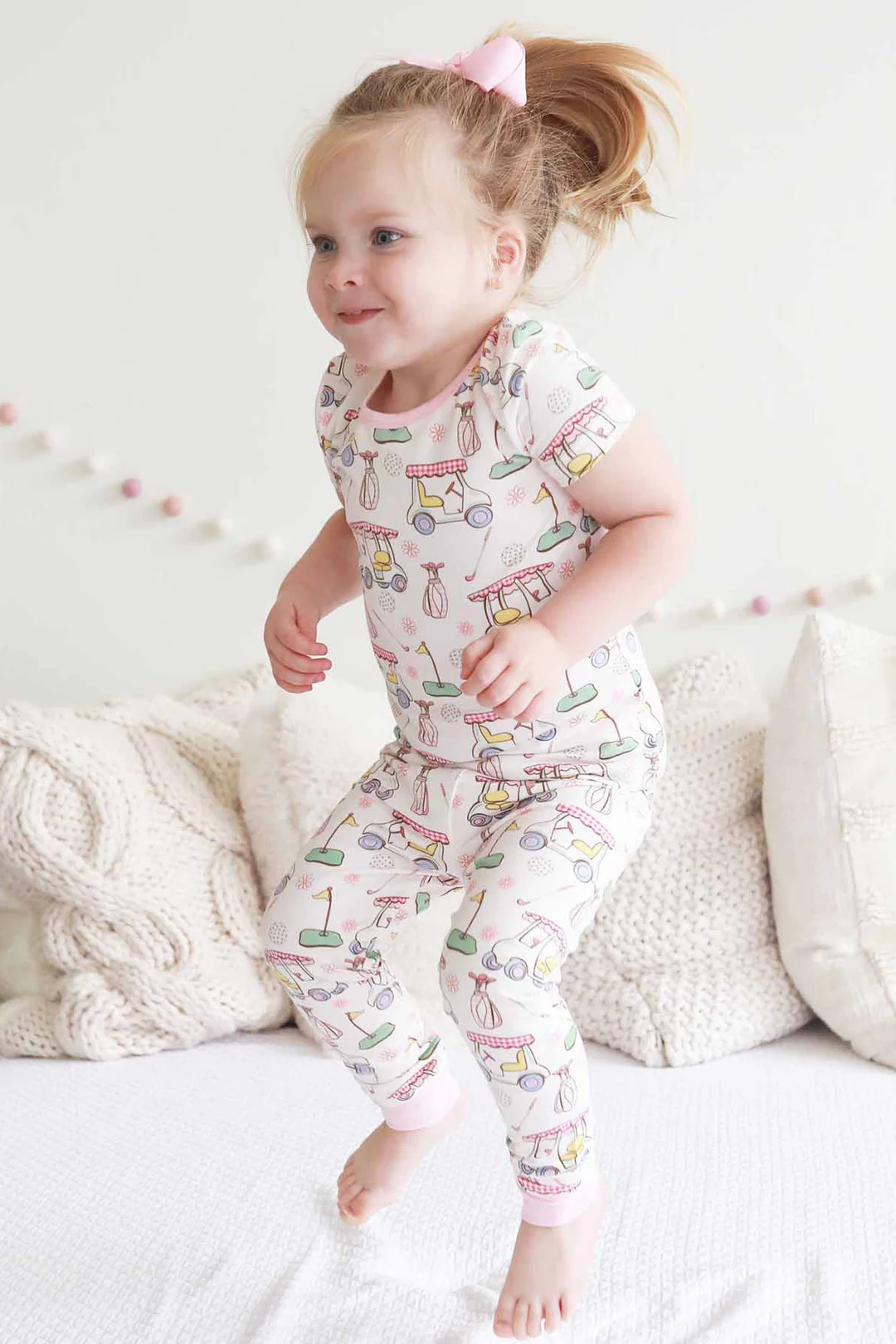 Country Club Cuties Two Piece Pajama Set | Pink* | Caden Lane