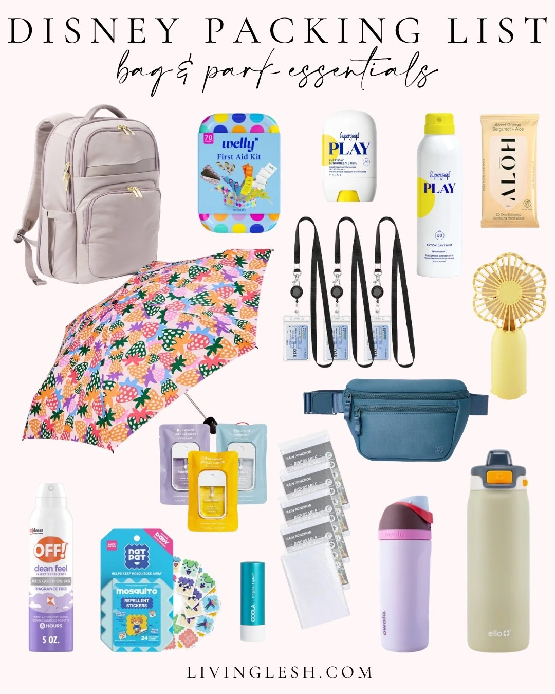 Disney trip | travel must haves | Disney must haves | family trip | family travel | Disney vacation | Disney park | Fanny pack | water bottle | sunscreen | umbrella | bug spray 

#LTKActive #LTKKids #LTKTravel