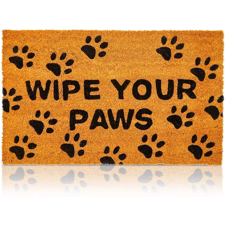 Juvale Wipe Your Paws Coir Door Mat with Non Slip Front, Indoor Outdoor Welcome Doormat & Rug, 17... | Target