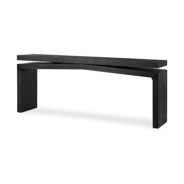 Matthes Pine Rectangle Console Table - Aged Black Pine | Scout & Nimble