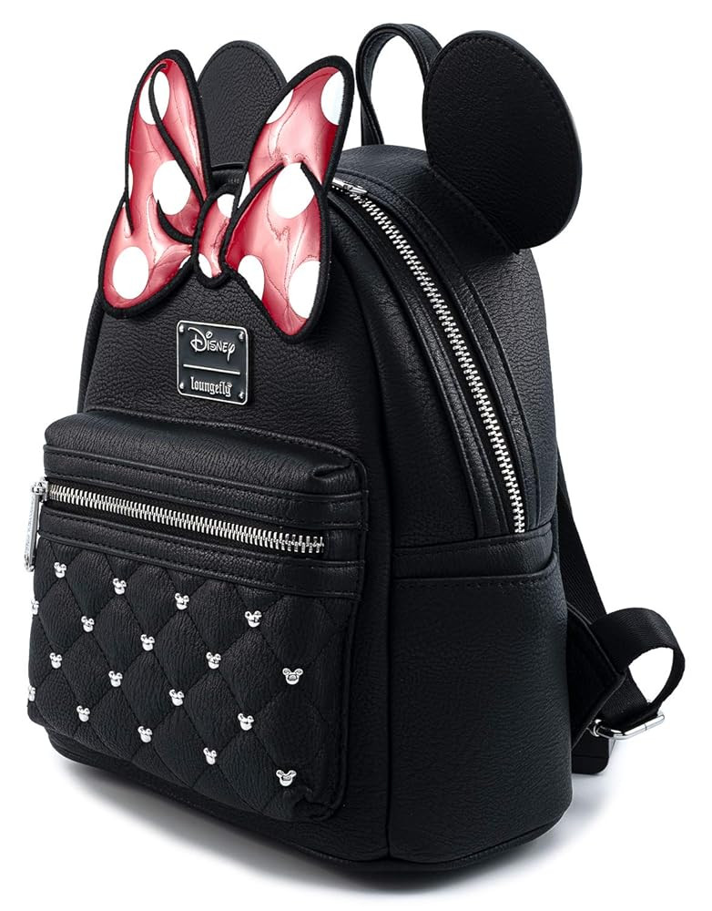Loungefly Disney Minnie Mouse Bow Faux Leather Womens Double Strap Shoulder Bag Purse | Amazon (US)