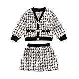 Toddler Baby Girl Plaid Skirt Set Long Sleeve Jacket Coat Cardigan Princess Dress Mini Tutu Skirt 2P | Amazon (US)