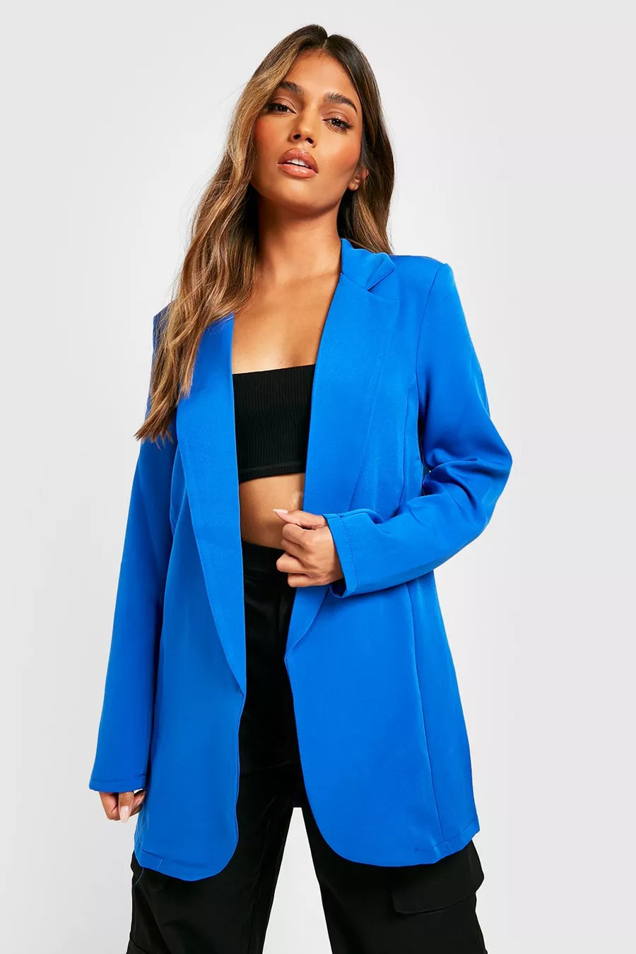 Basic Woven Long Sleeve Relaxed Fit Blazer | Boohoo.com (FI)