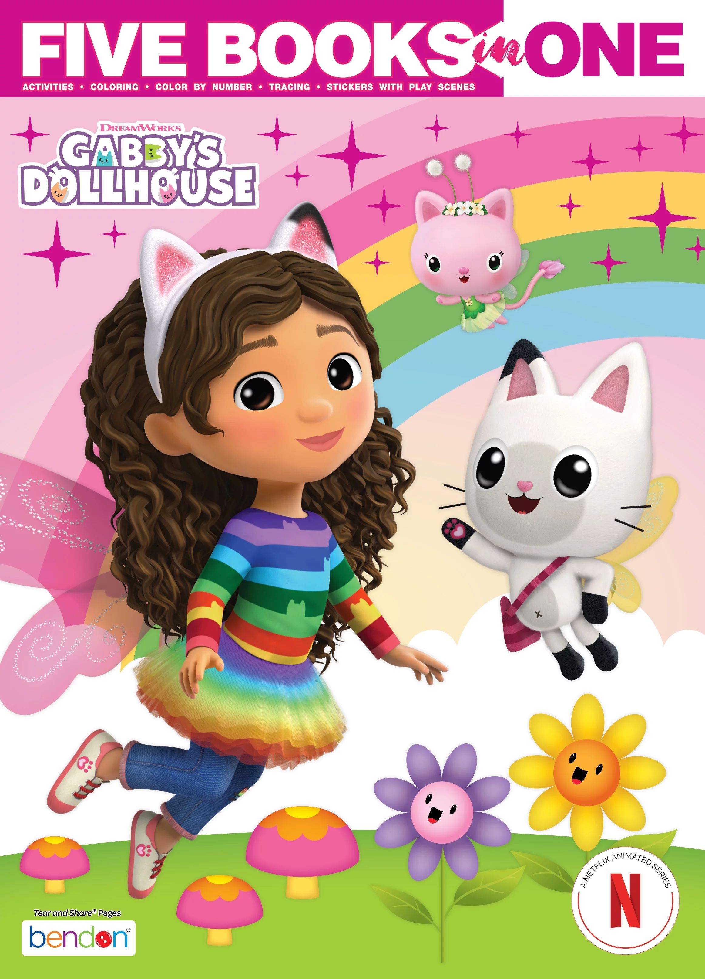 Gabby's Dollhouse 144-Page 5-in-1 Coloring Book, Paperback | Walmart (US)