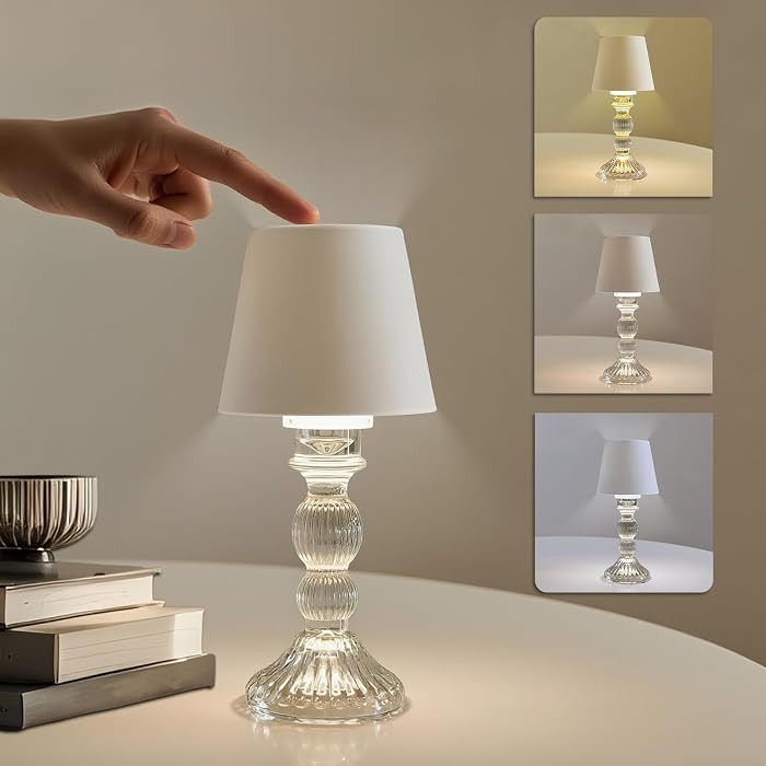 MJ PREMIER Small Rechargeable Lamp, Wireless Lamp, Battery Operated Lamps | Amazon (US)