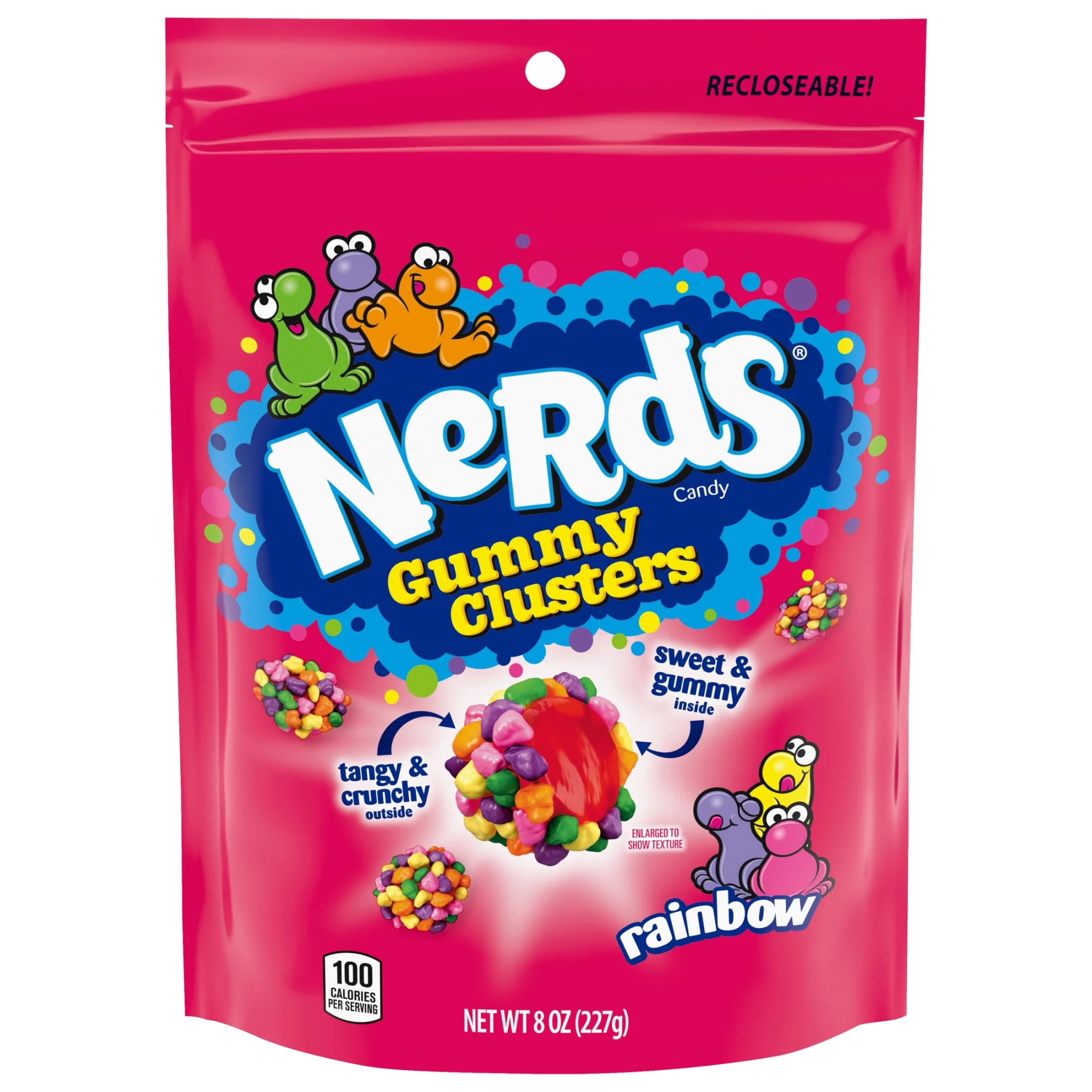 Nerds Gummy Clusters Candy, Rainbow, Resealable 8 Ounce Bag - Walmart.com | Walmart (US)
