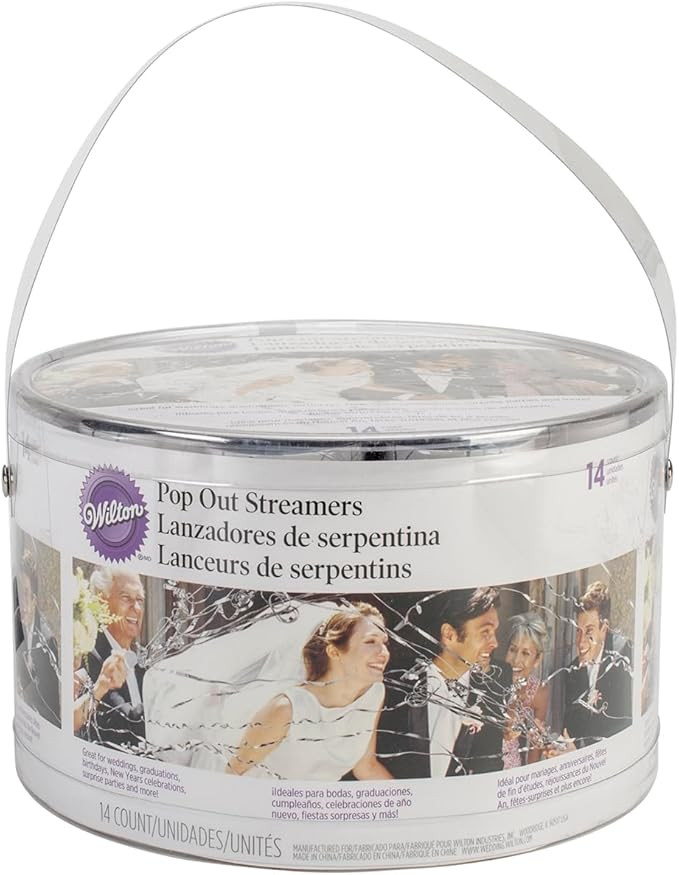Simplicity 5073740001 No-Mess Pop Out Wedding Send Off Streamer Tubes, Silver, 4.2"H, 14pcs | Amazon (US)