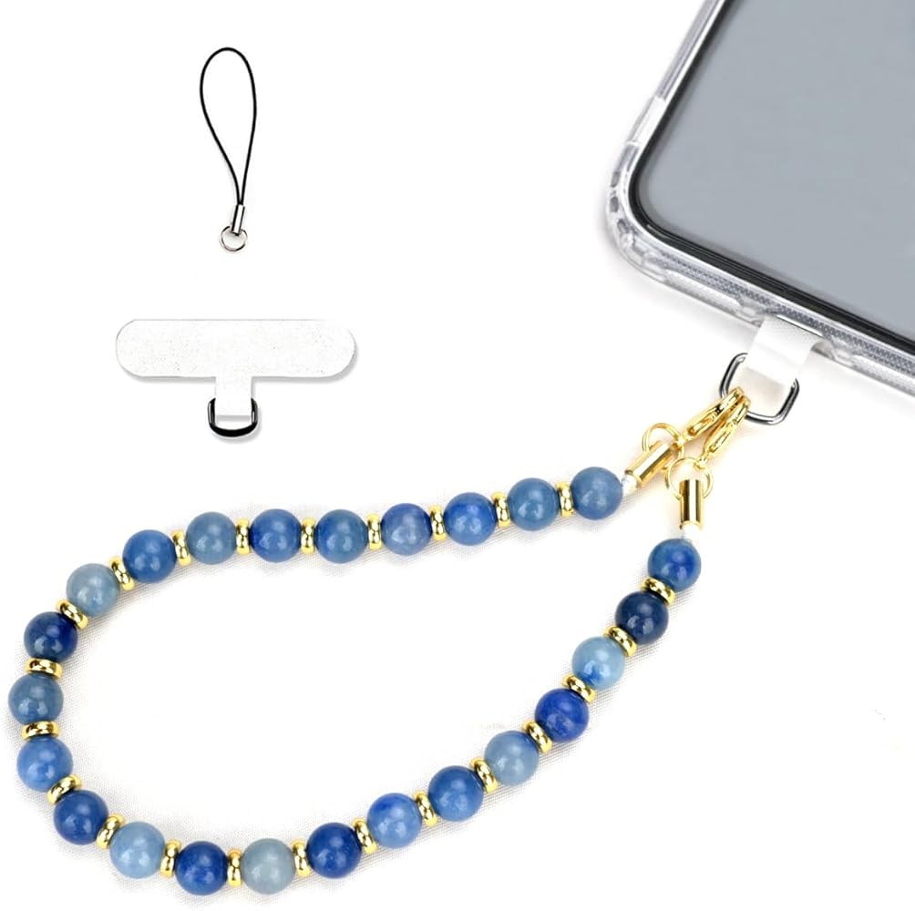 Marble Beaded Phone Wrist Strap, Cellphone Lanyard with Tether Tab, Hands-Free Wristlet Bracelet | Amazon (US)