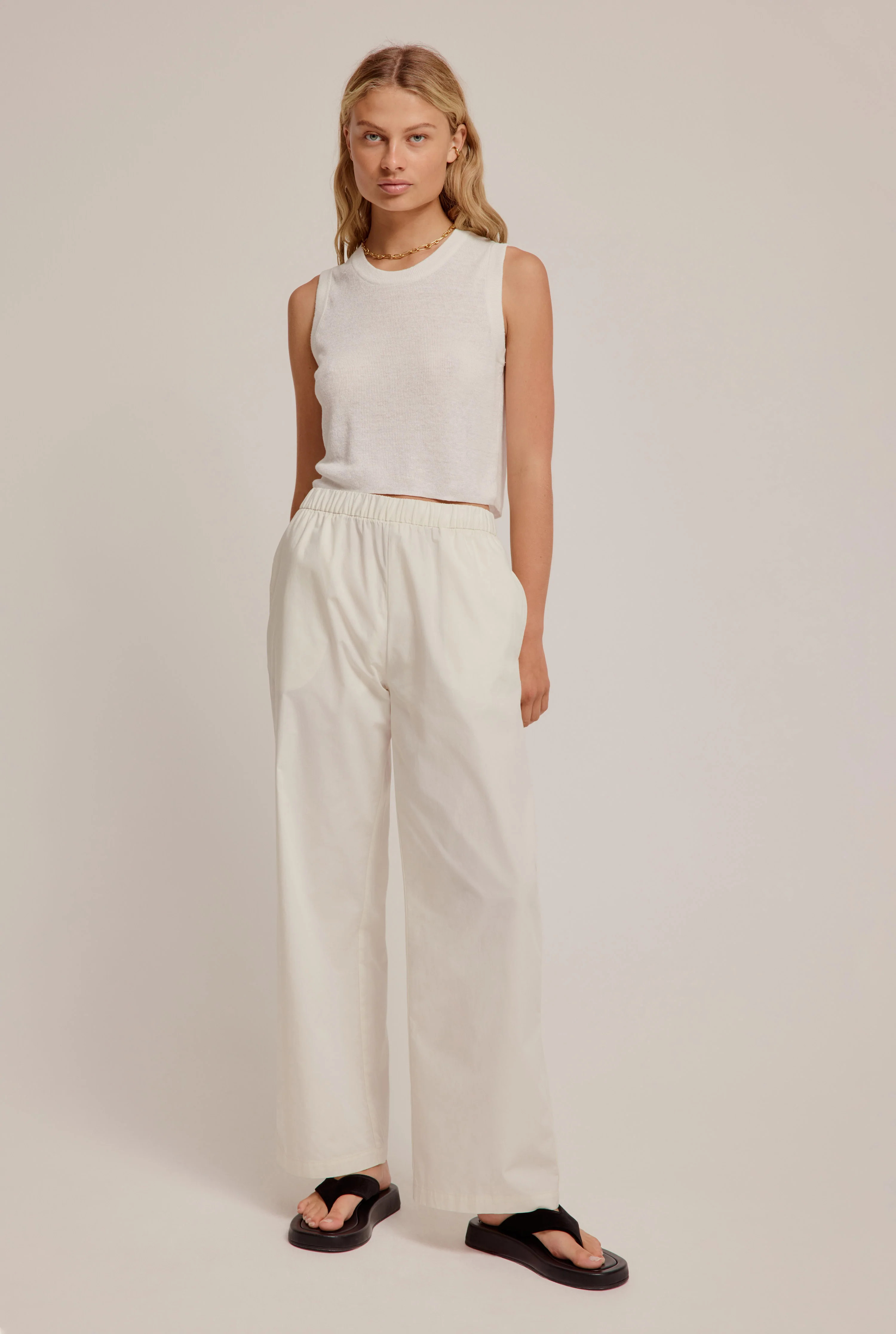 Poplin Pant in Antique White | Venroy | Premium Leisurewear designed in Australia | Venroy AU
