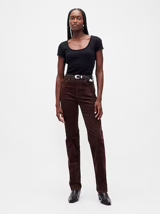 High Rise Corduroy '90s Slim Straight Jeans | Gap (CA)