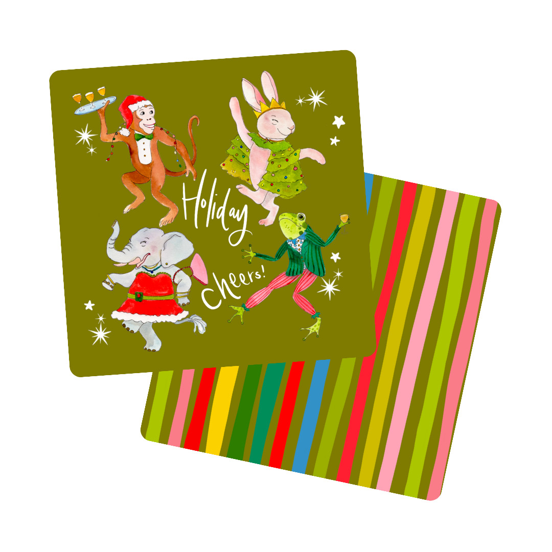 Holiday Cheers! Party Animal Coasters — Fête Papier | Fete Papier