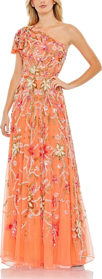 One Shoulder Embellished A-Line Gown | Nordstrom