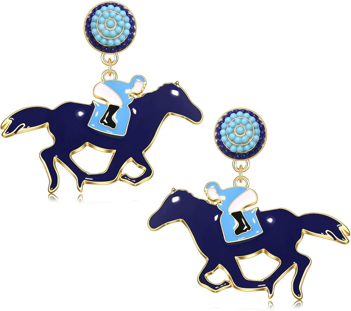 Kentucky Derby Horse Earrings - Funny Drop Dangle Dangling Earrings for Women, Western Cute Horse... | Amazon (US)