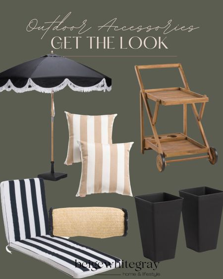 Check out these outdoor finds!! Love the black and white look for outdoors!! This beautiful umbrella is pretty and functional! The pillows are so pretty for outdoor use and the outdoor bar cart is my favorite for entertaining! The planters are the best deal for the set of 2n

#LTKSeasonal #LTKstyletip #LTKhome
