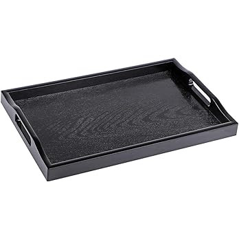 MDLUU Plastic Serving Tray, Ottoman Tray with Cutout Handles, Rectangle Butler Tray for Breakfast... | Amazon (US)