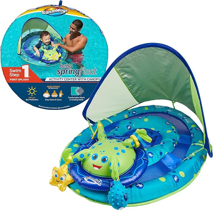SwimWays Baby Spring Float Activity Center, Baby Pool Float with Canopy & UPF Protection, Pool To... | Amazon (US)